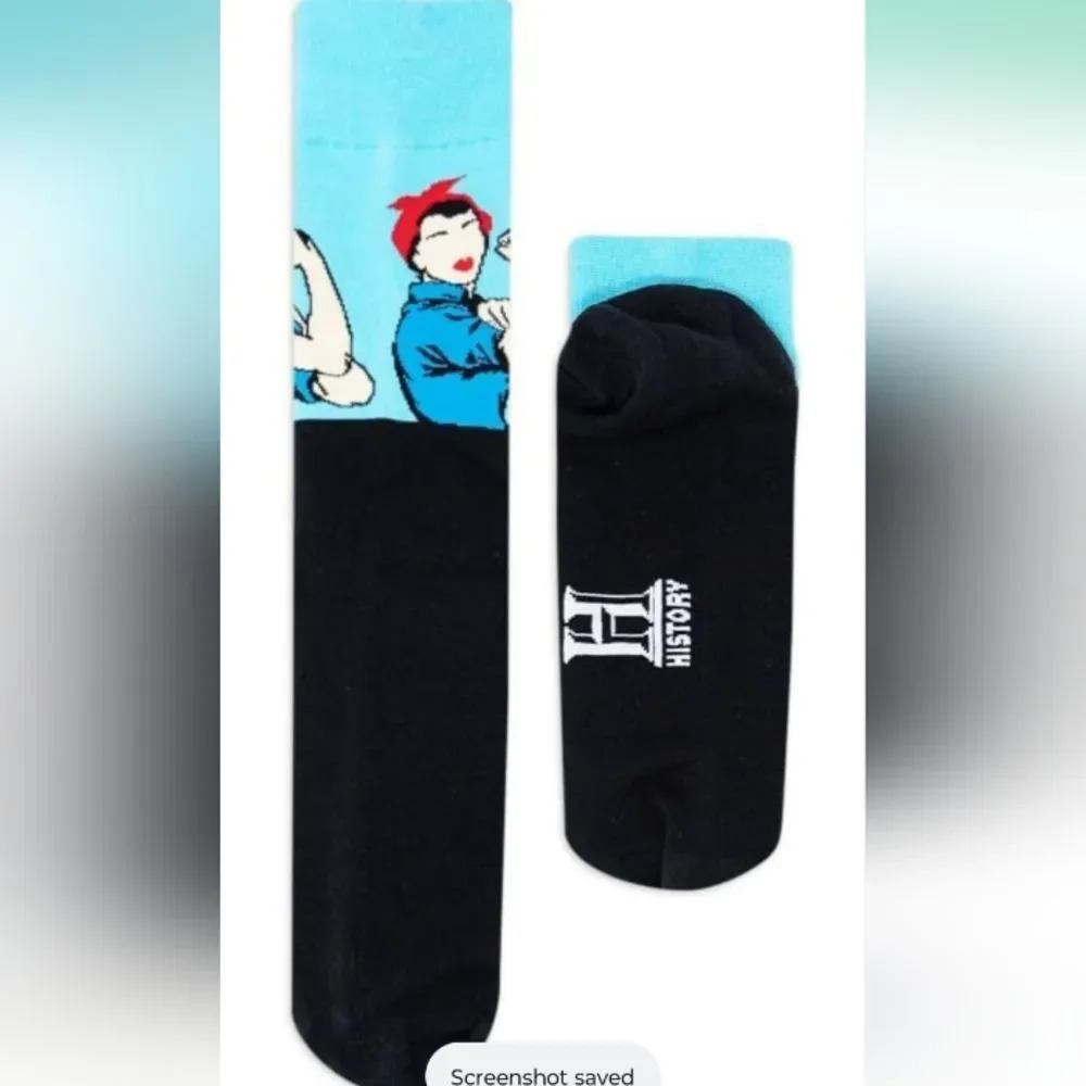 The History Channel Rosie The Riveter Knit Socks NWT